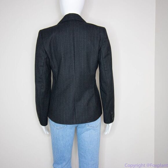Vintage Cassidy women's 100% wool pinstripe grey blazer, size 4 - Picture 14 of 16